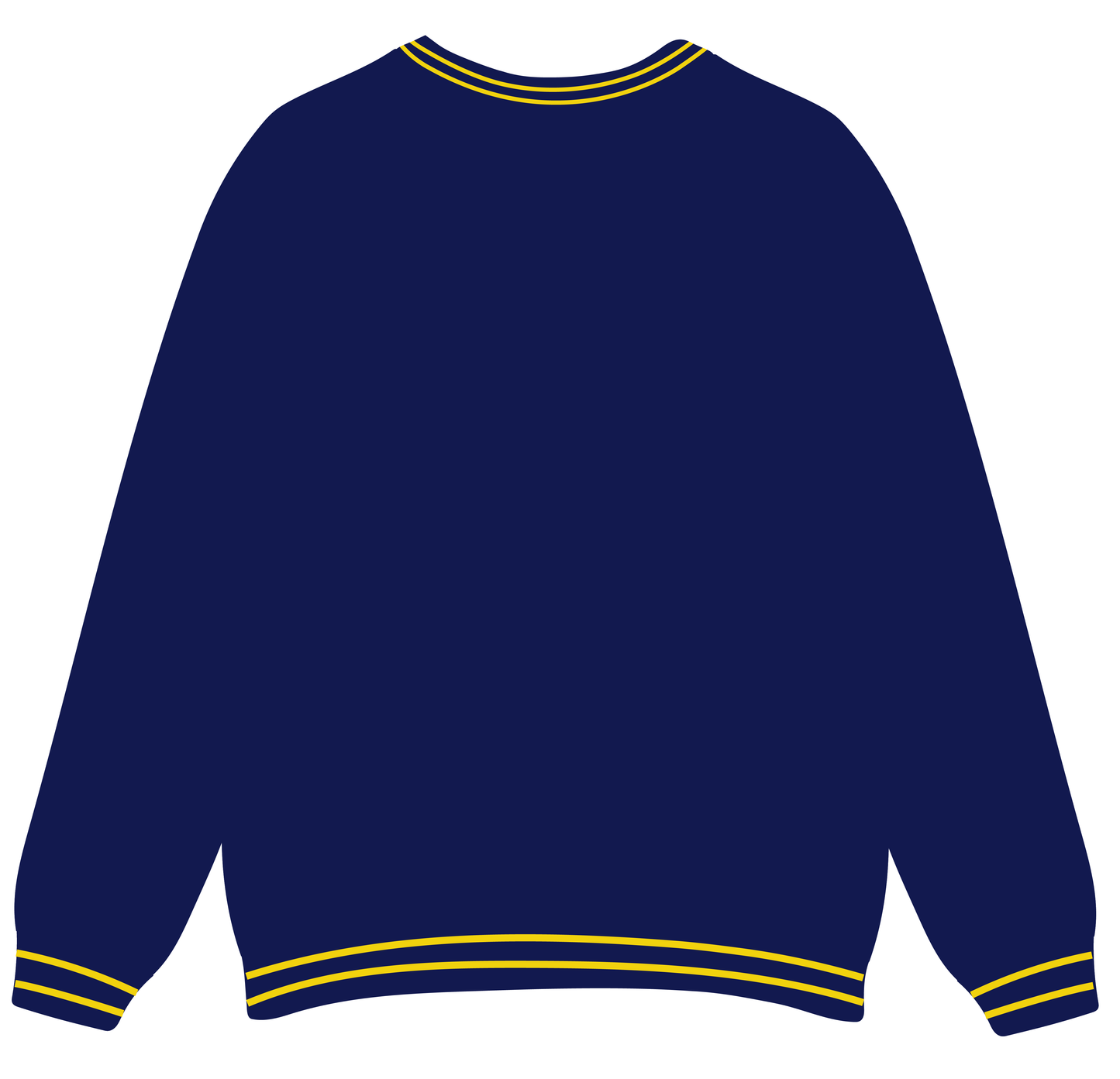 Varsity Crest Ribbed Crewneck- Royal Blue