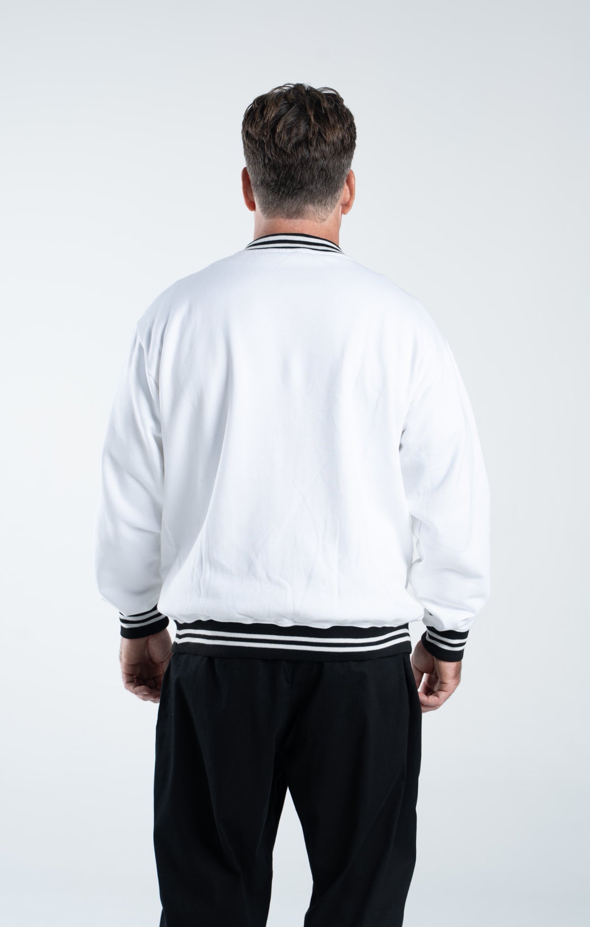 Palmers Paradise Ribbed Crewneck- White